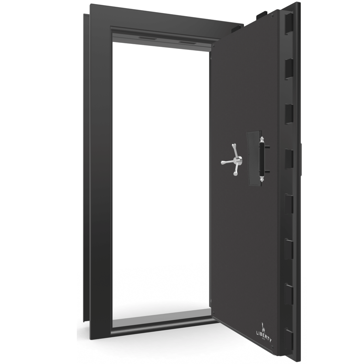 Vault Door Series | Out-Swing | Right  Hinge | Black Gloss | Mechanical Lock - open