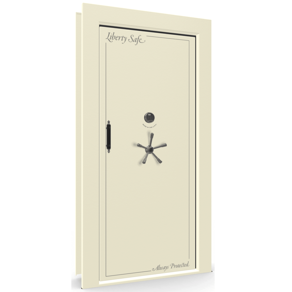 Vault Door Series | In-Swing | Right Hinge | White Marble | Electronic Lock - closed